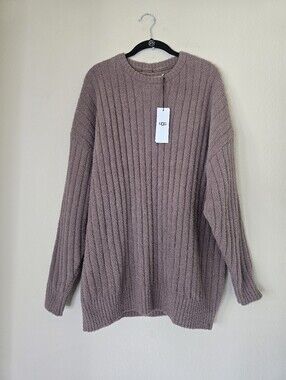 UGG Women’s Riz Top Rib Sweater Cozy Brown Allspice Size XL NWT $108